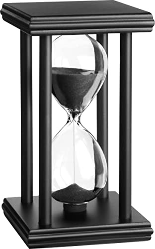 hourglas Sand Timer 30/60 minuter skrivbordsdekorationer Reloj de Arena ampulheta sandglas (5,5 tum, svart sand) ..