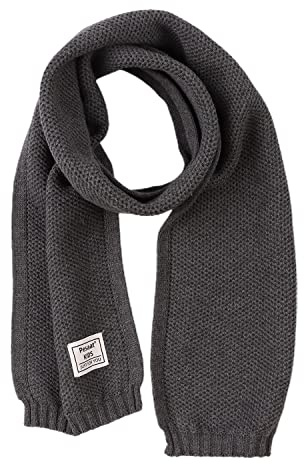 Pesaat Sciarpa invernale per bambini in maglia tinta unita calda scaldacollo per bambini sciarpe lunghe morbide per ragazzi ragazze fazzoletto da collo collo ordito autunno, Grigio scuro, Taglia unica