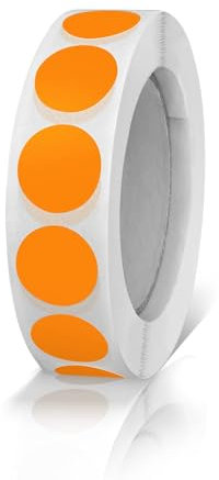 Runde Aufkleber 13mm Orange Selbstklebend Rolle kleine Klebepunkte Etiketten Farbkodierung kreise Sticker Wetterfest 1000 Stück