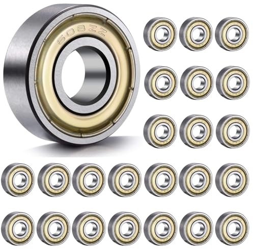 Kugellager, 24 Stück 608 ZZ Kugellager, 608zz Metall, Doppelt Geschirmtes Miniatur-Rillenkugellager (2,2 × 2,2 × 0,7 cm) für Skateboards, Scooter, Inline-Skates
