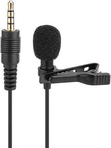 Lavalier Lapel Microphone,Omnidirectional Condenser Wired Clip On Lav Mic for Live on Stage,Microphone Jack 3.5 mm Lapel MicroPhone Tie Clip Voice Amplifier microphone for Android and Windows Devices