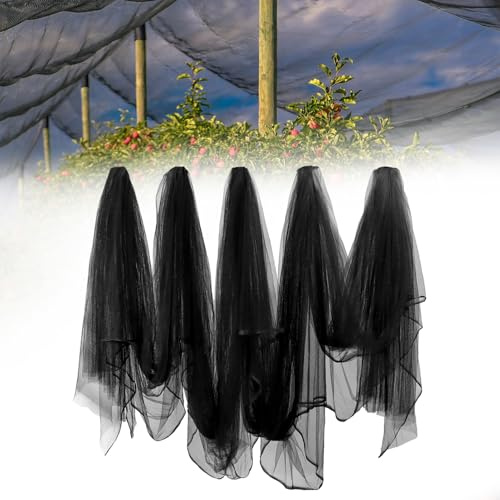 QWORK® Red de Insectos, 3 × 10 m Mosquitera al Aire Libre, Negra Malla Antipajaros, para protección de Plantas y decoración de Halloween