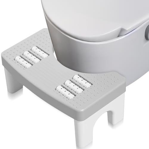 Lighterday Tabouret Toilette,Tabouret WC Massant,Tmarche Pied Toilette Antidérapant-pour Adultes pour Soulager la Constipation,Convient Aux Enfants et Aux Adultes(Blanc)