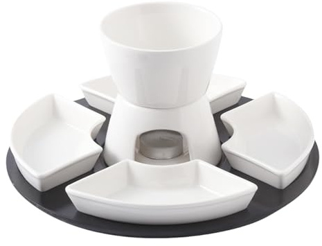 Set per fonduta di formaggio, set per fonduta da 15,5 cm, fonduta in ceramica, set per fonduta di burro in ceramica, per fonduta di cioccolato, per gli amanti dei dessert, serate romantiche