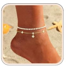 FUNEIA Gold Silver Anklets for Women CZ Ankle Bracelet | 14K Gold/925 Sterling Silver Plated Waterproof Layered Stackable Chain Anklet Trendy Summer Beach Foot Jewelry