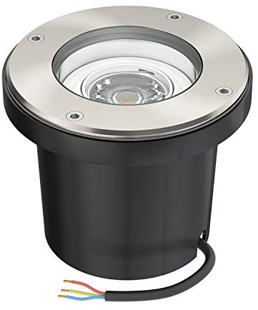 ledscom.de Markinbyggd armatur BOFU för utomhus svängbart rostfritt stål runt IP67 150mm Ø inkl. 5.558W LED-lampa 535lm 30° vit
