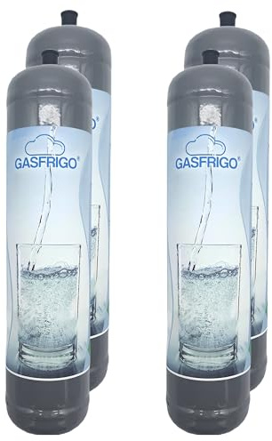 GASFRIGO®, Bombola co2 per gasatore, 600 gr usa e getta attacco M11x1, gas acqua frizzante, co2 per acqua frizzante, cilindro co2 per gasatore, bombole gasatore acqua frizzante - NR 4 bombole