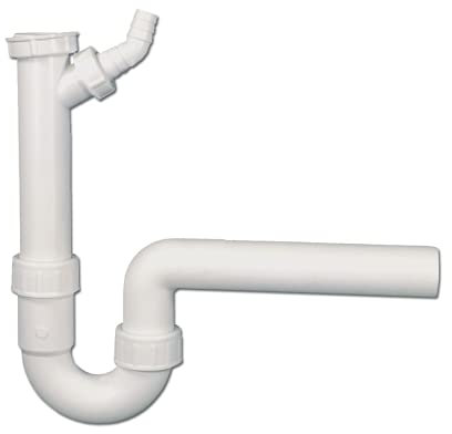 DL-pro Siphon Odour Trap 1 1/2 Inch x 40 mm with Device Connection Sink Siphon Drain Siphon Syphon for Sink Washing Machine Dishwasher