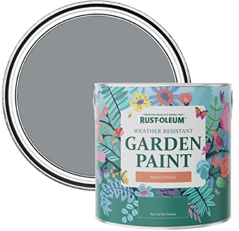 Rust-Oleum Grey Mould-Resistant Garden Paint In Satin Finish - Slate 2.5L