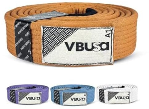 Victorbudo USA Rustic Series BJJ Belt, Brazilian Jiu Jitsu Pro BJJ Belts with Sleeve Bar for Ranking Stripes (Brown, A4)