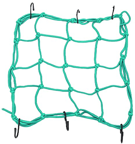Haofy Road Mountain Bike Cargo Net Bungee Network för Ytterligare Förvaring, Starkt Elastiskt Bagagenät med Krokar för Motorcyklar, Bärbart Nylonmaterial (Grön)