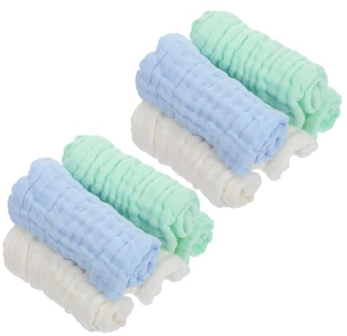 SHOWERORO 10 piezas Paños de Muselina para Niña Algodón para Recién Nacidos y Toallas Faciales y Salivares Absorbentes Accesorios Prácticos para Cuidado Infantil Diario