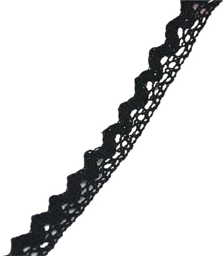 Svart spetstyg, bomullsbroderad trim, DIY, sömnad, hantverk, band, sömnadsmaterial
