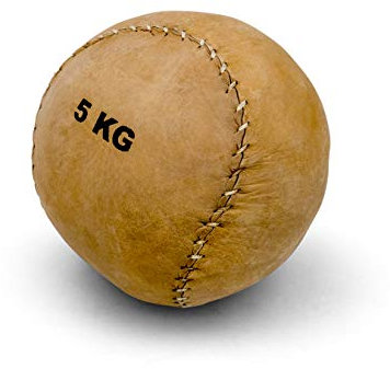 Vinex Robuster, runder Medizinball aus Leder mit 2 Panelen - 5 kg