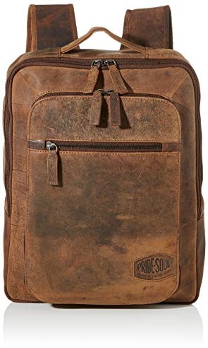 Pride and Soul 47199 Rucksack JESTER, Laptoprucksack Leder, Notebookrucksack für Laptops bis 15,6 Zoll, brauner Lederrucksack ca. 40 cm, mit Tragegriff