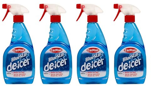 CarPlan TDI501 Blue Star Winter De Icer Trigger Spray 500ml x 4