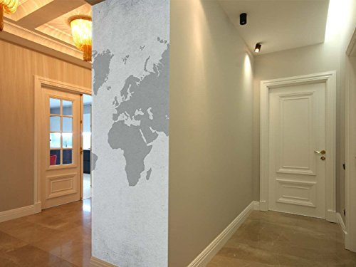 Bordo verticale autoadesivo in vinile e carta da parati Mappamondo, con bordo verticale per pareti in vinile decorativo, con bordo decorativo e bordo decorativo in varie misure 77x260cm