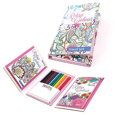 Adult Colouring Book Travel Set, Pack of 6