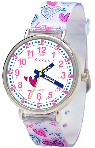 Kiddus Orologio Educativo per Bambino e Bambina dai 5 ai 10 Anni, Orologio Analogico Didattico per Imparare l'Ora, Movimento Giapponese