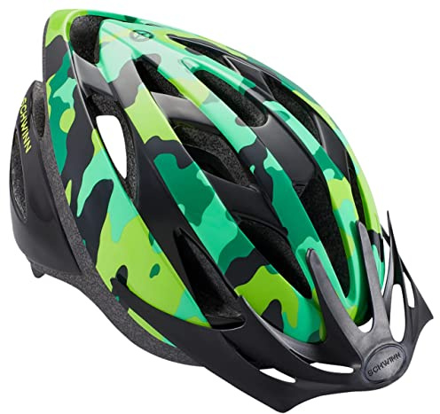 Schwinn Thrasher Kids Bike Helmet, Boys and Girls, Fits 50 - 54cm Circumference, Ages 5-8 Year Olds, Lightweight, Detachable Visor, CPSC Safety Certified, Child, Green Camo
