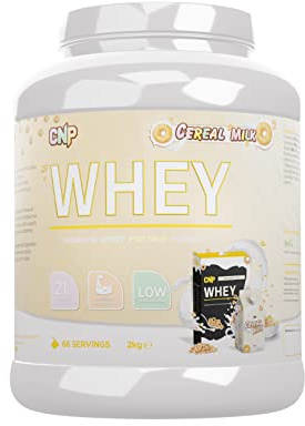 CNP Professional Premium Whey Protein Powder 2kg & 900g, 21g Protein, Low Carb, Easy Digestion, 66/30 Servings, Vegetarian, Halal, 12 Great Flavours (2kg, Cereal Milk)