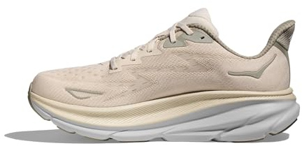 HOKA Mens Clifton 9 Textile Oat Milk Barley Trainers 12 UK