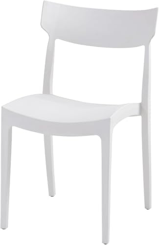 Cribel Set 4 Sedie Cordoba in Polipropilene Colore Antracite | Design Curvo Ergonomico e Impilabile | Ideali per Cucina, Soggiorno, Giardino, Terrazzo, Bar e Ristoranti (BIANCA)