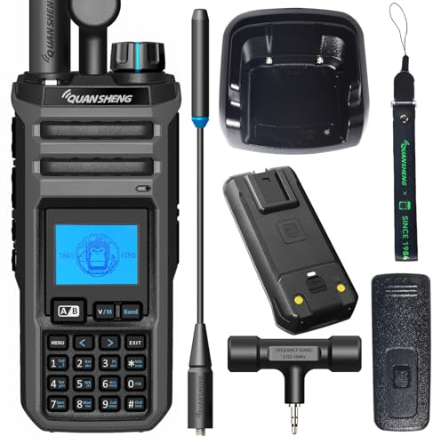 QUANSHENG TK-11(5) VHF/UHF Dual Band Funkgerät 10W Walkie Talkie mit 999 Kanälen, Typ-C Ladeanschluss und 2500mAh Akku, Multiband-Empfang & Senden, Spektrum-Analysator (TK-(11) 5)