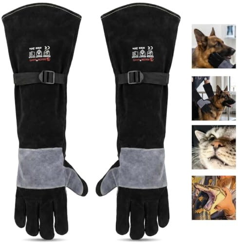 AOUCHI Rindsleder Bissfeste Handschuhe, Schweißhandschuhe, Kaminhandschuhe