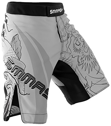 SMMASH Koi Professionell Shorts för MMA Herr, Kampsport Byxor, Brottning UFC, Exceptionell Rörelsefrihet, BJJ, Krav Maga, Andas och Lätt, Antibakteriellt Material, Tillverkad i EU (S)