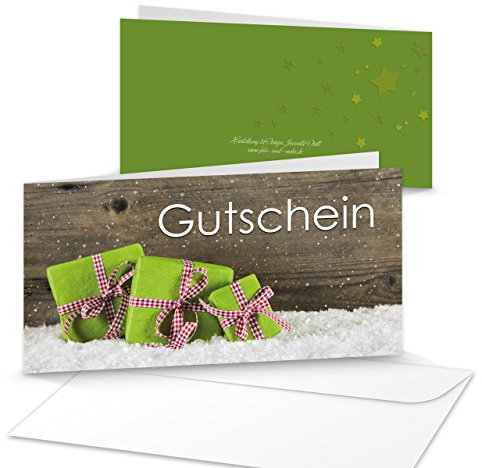 Logbuch-Verlag 3 Weihnachtsgutscheine Gutschein Weihnachten mit Karte Briefumschlag Geschenkgutschein