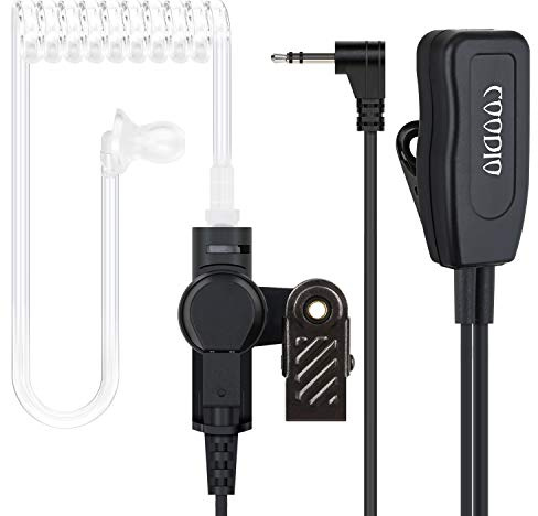 COODIO Ohrhörer 1 Pin Professionell Security Ohrhörer Headset [Transparenter Akustikschlauch] Kopfhörer Mikrofon Für Motorola TLKR Walkie-Talkie PMR