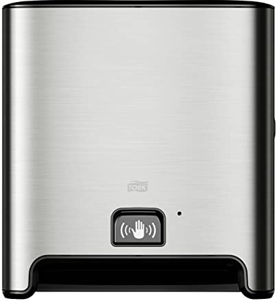 Tork Matic Sensorspender für Rollenhandtücher 460001, Image Design - H1 Rollenhandtuch-Spender, Einzelblattentnahme, Füllstandsanzeige, gebürsteter Edelstahl