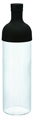 Hario Botella de té para cerveza fría con filtro 750 ml, color negro