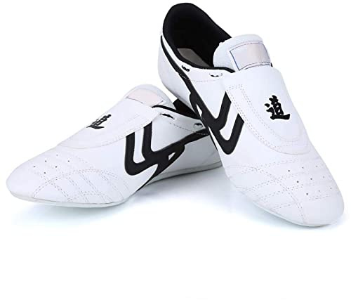 Vbestlife Taekwondo Martial Arts Sneaker - Boxing, Karate, Kung Fu, Tai Chi Shoes With Black Stripes - Lightweight for Men Women (42)