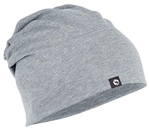 STARK SOUL Slouch Beanie Mütze für Damen & Herren (Unisex), leichte Jersey Mütze, Einheitsgröße in Hellgrau