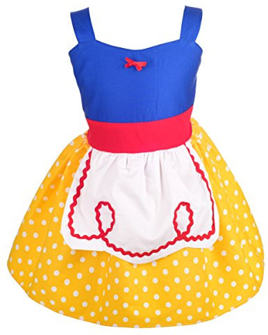Lito Angels Prinzessin Schneewittchen Kostüm Verkleidung Schürze Kleid für Kinder Mädchen Größe 5-6 Jahre 116, Ärmellos