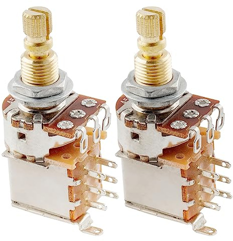 Musiclily Pro A500K Brass Metric 9.5mm Split Standard Shaft Pots 2 Pcs