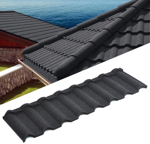 INMOZATA 5pcs Asphalt Roof Shingles, 2.4sqm Metal Roof Shingles for Shed Roofing Felt Shingles for Sheds Arbour Porch Wendy House Doghouse Log Cabin