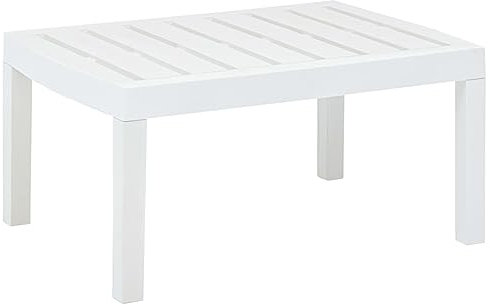 Tidyard Gartentisch Beistelltisch Gartenmöbel Tisch Balkontisch Loungetisch Couchtisch Kaffeetisch Terrassentisch Garten-Esstisch Buffettisch Campingtisch Weiß 78x55x38 cm Kunststoff
