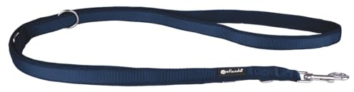 Petlando Hundeleine 3m Mesh, weich gepolstert, atmungsaktiv, leicht & robust, Führleine 3 Fach verstellbar mit Karabiner, Freihandleine, Umhängeleine, Leine für mittelgroße Hunde, Navy 300x2,5cm