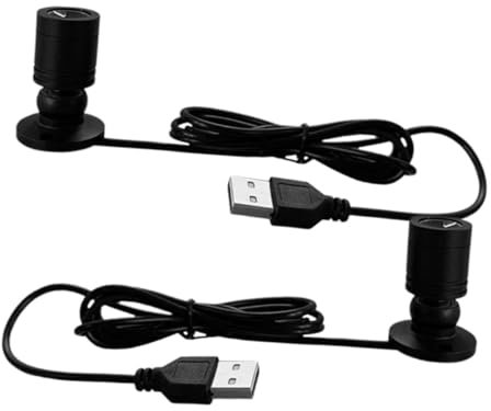 Angoily USB Cabinet Spotlights for Jewelry Display, 2pcs Small Led Spot Lights White Light 1w, Indoor Display Lighting for Showcase and Kitchen Cabinets