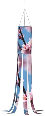WCXTHGFA Manche à air d'extérieur avec imprimé fleur de prunier - Polyvalente - Charmante décoration extérieure pour l'automne, Thanksgiving, l'hiver