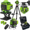 4x360° Kreuzlinienlaser mit Stativ, 16 Line Laser Level IP54 Wasserwaage, 2 Wiederaufladbare Batterie, Selbstnivellierendes Laserlinie, Fernsteuerung für Wandhalterungen, Bodenfliesen