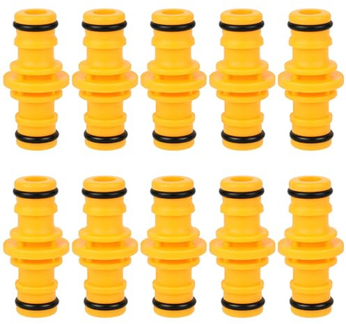 Flintronic 10PCS Raccord, Raccords pour Tuyau D'arrosage, 1/2 Double Fiche Pièce de Raccordement, Plastique Double Connecteur de Tuyaux Mâles, pour Rallonger Un Tuyau et le Système D'irrigation