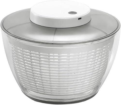 Centrifugadora De Ensaladas Eléctrica De 4,5 L / 6l, Lavadora De Verduras Recargable por USB, Limpiador Y Secador De Lechuga, Sistema De Drenaje De Agua Fácil Y Almacenamiento Compac, 6L