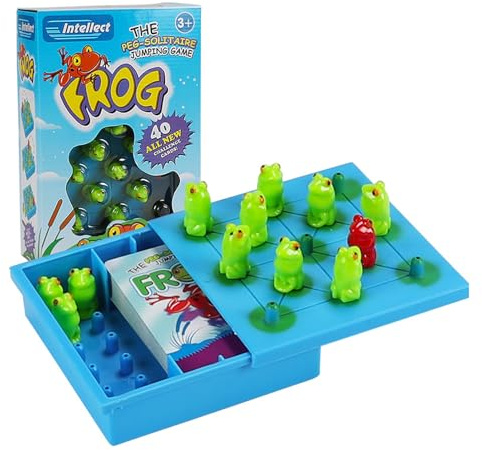 Gioco di pensiero logico - Game da tavolo da salto di Frog Frog, Sviluppo del pensiero logico, giocattolo per puzzle di salto strategico in età prescolare | Bambini Attività di apprendimento educativo