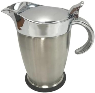 IEUDNS Stainless Steel Sauce Jug Thermal Gravy Pot Double Insulated Gravy Boat Dispenser for Restaurant BBQ Kitchen Cold Drinks Milk