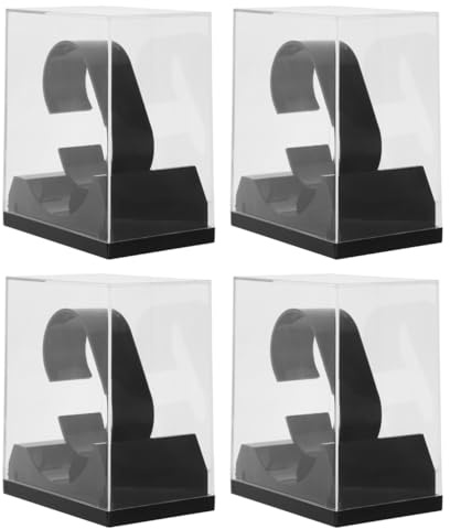 VILLCASE 4 Cajas Transparentes Para Relojes De Plástico Individuales Compactas 3.46X2.91X1.96In Estuches Organizadores Para Guardar Y Exhibir Relojes Y Pulseras Resistentes Para Uso Diario Y Viaje