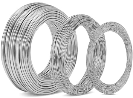 3 Rollo Alambre de Aluminio para Manualidades, Joyeria Fabricacion(1/2/3mm)